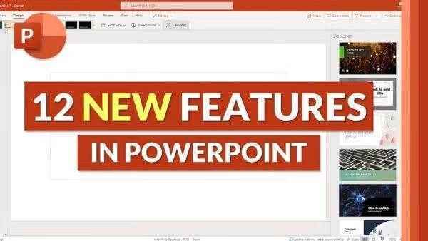 Microsoft Office 2024 Home and Business license showing 12 new features in PowerPoint slide
