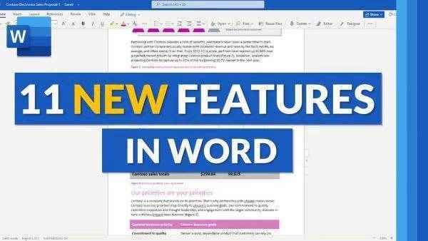 Microsoft Office 2024 Home and Business license featuring 11 new features in Word document interface
