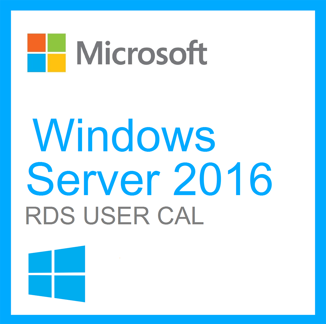 Microsoft Windows Server 2016 Remote Desktop 20 Device CAL. product box showing RDS User CAL branding