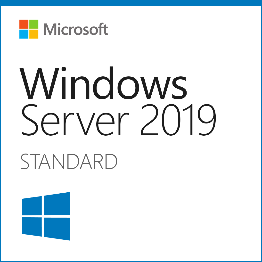 Microsoft Windows Server 2019 Standard product box image for Windows Server 2019 Standard 16 core license