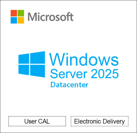Microsoft Windows Server 2025 Datacenter box with logo user CAL electronic delivery buy Windows Server 2025 Datacenter