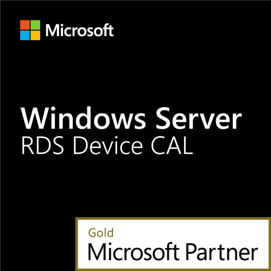 Microsoft box showing Windows Server RDS Device CAL Gold Microsoft Partner badge Windows Server 2022 Remote Desktop CAL